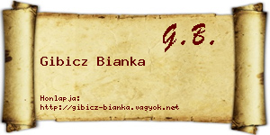 Gibicz Bianka névjegykártya